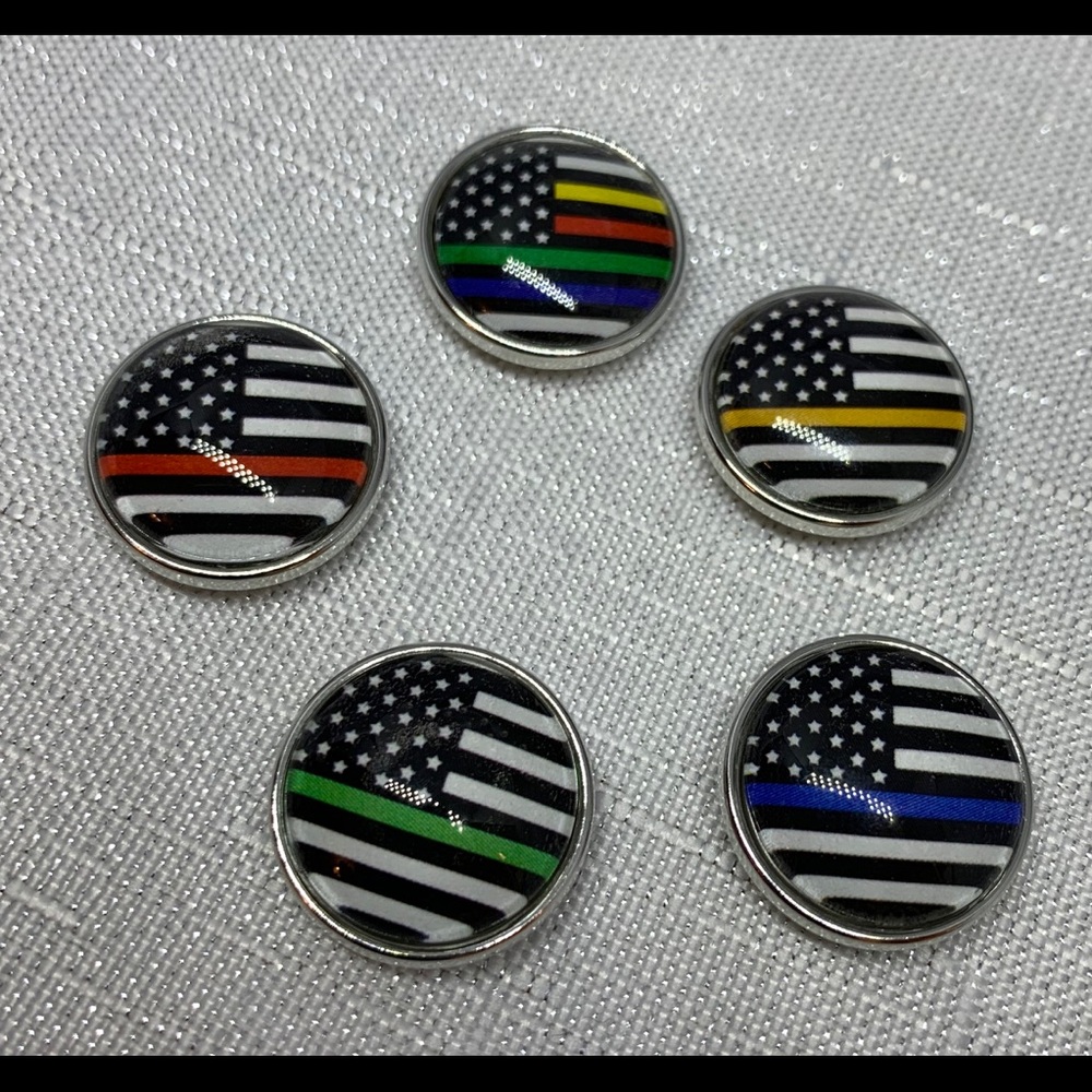 SALE - Service Flags Snap Button Charm Set - Oh Snap!